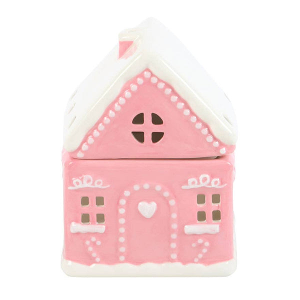 Pink Gingerbread House Christmas Oil Burner