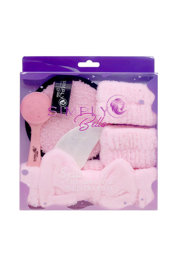 Pink Spa Headband & Wristband Set