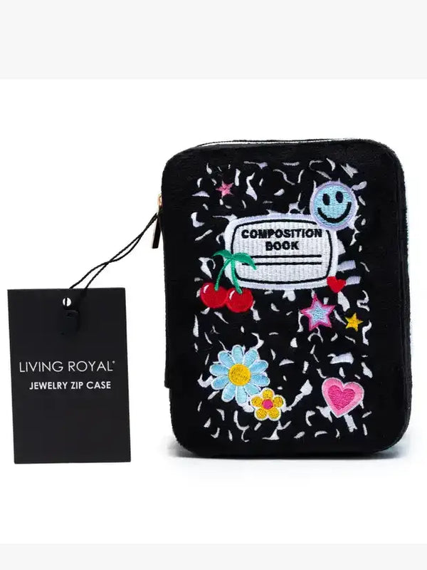 Living Royal - Velvet Jewelry Zip Case / Organizer - Heart Shaped w/ Bow