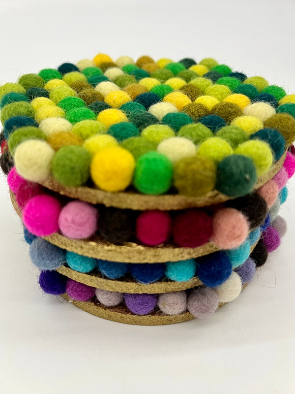 Handmade Wool PomPom Coasters