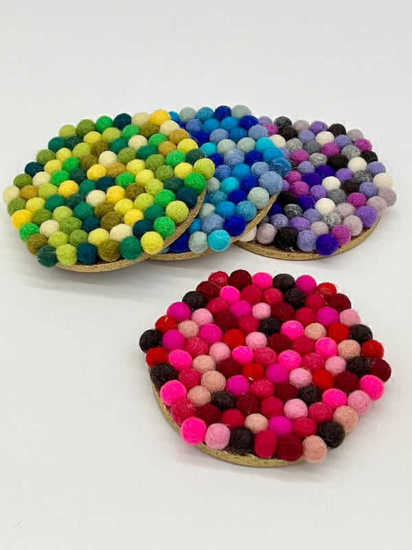 Handmade Wool PomPom Coasters