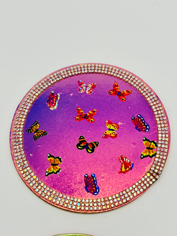 Retro Embellished Butterfly Coasters