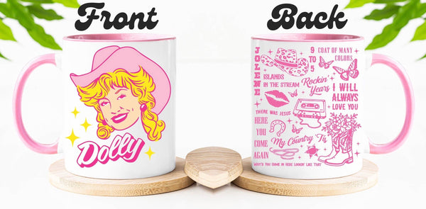 Dolly - Coffee Mug with Pink Handle