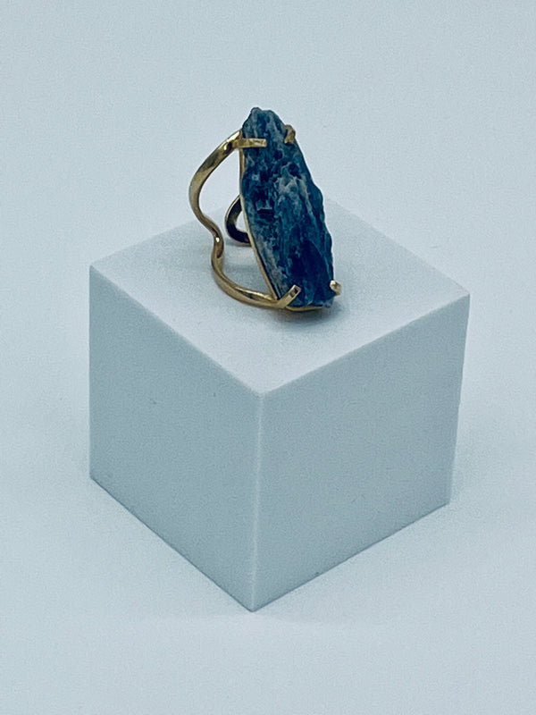 Crystal Ring - Blue Kyanite Statement Arc Ring